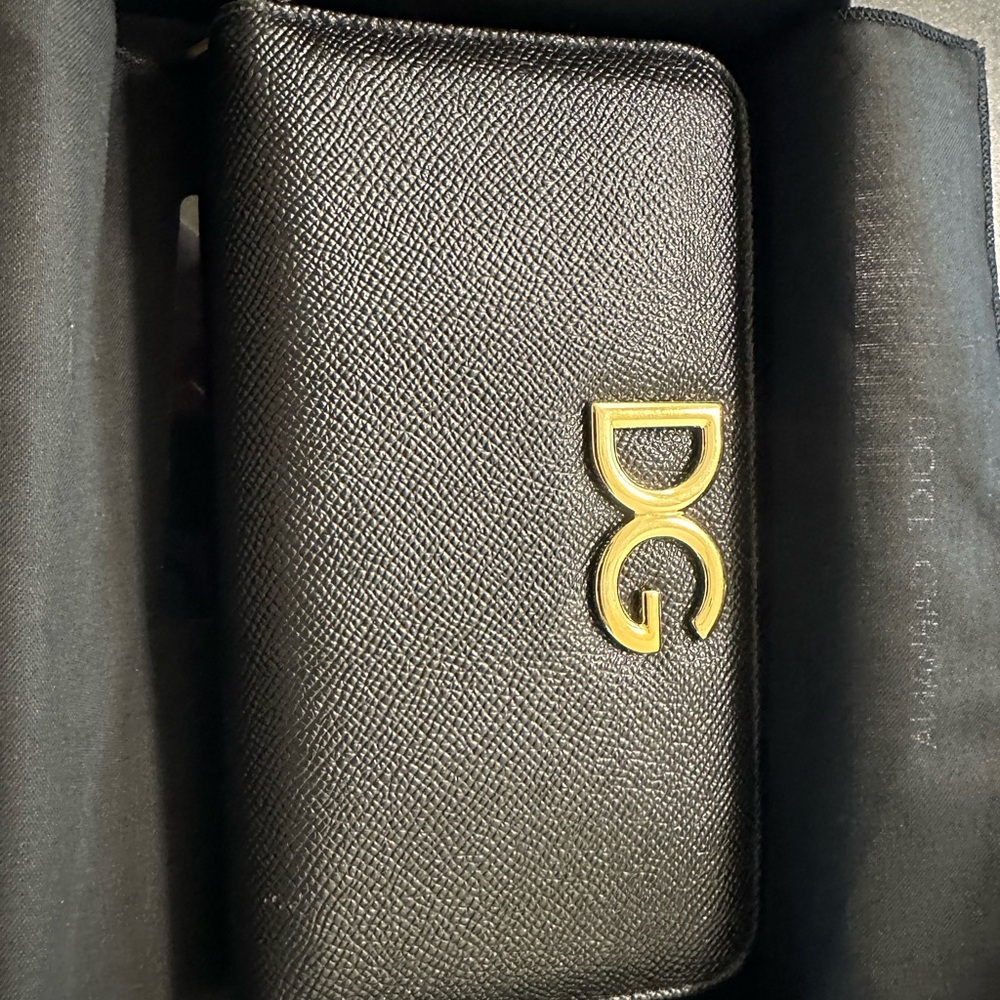 Dolce & Gabbana Black Wallet with Gold Logo